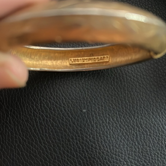 1980 vintage Lucien Piccard Golden bangle bracelet - Picture 4 of 7